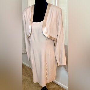 Vintage 90’s CDC Caren Desiree chic mini sleeveless dress cropped jacket 6 P